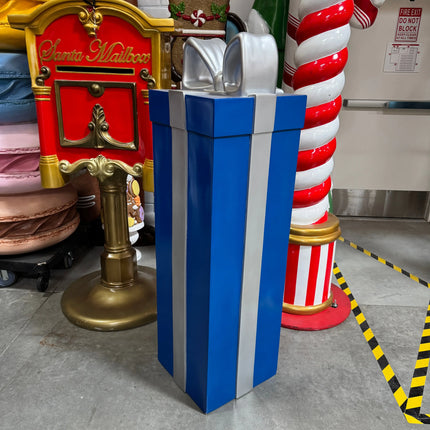 Blue Present With Ribbon Statue LM Treasures - H