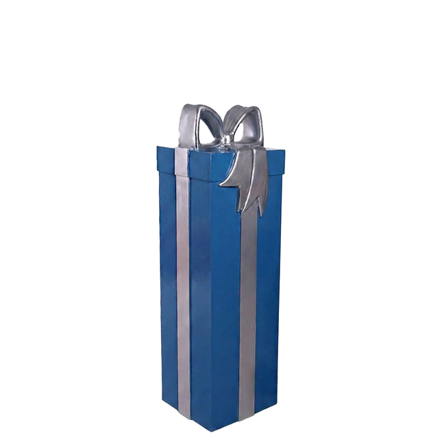 Blue Present With Ribbon Statue LM Treasures - H