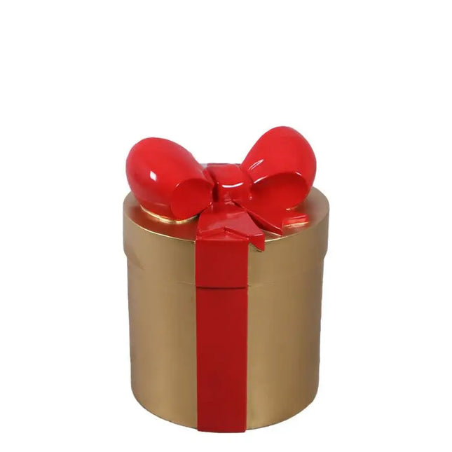 Small Gold Present With Ribbon Statue LM Treasures - H