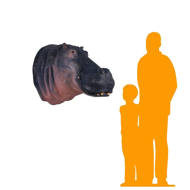 Large Hippo Head Life Size Statue LM Treasures - H