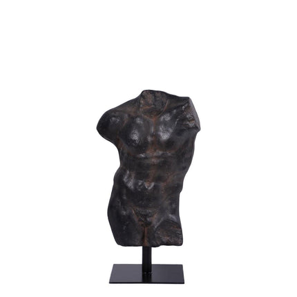 Aged Black Andrea Male Torso Life Size Statue