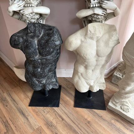 Aged Black Finish Andrea Male Torso Life Size Statue LM Treasures - H