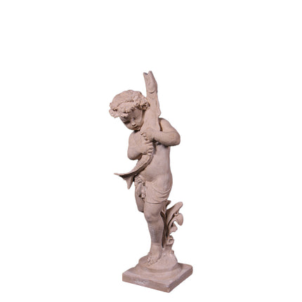Cupid With Fish Life Size Statue