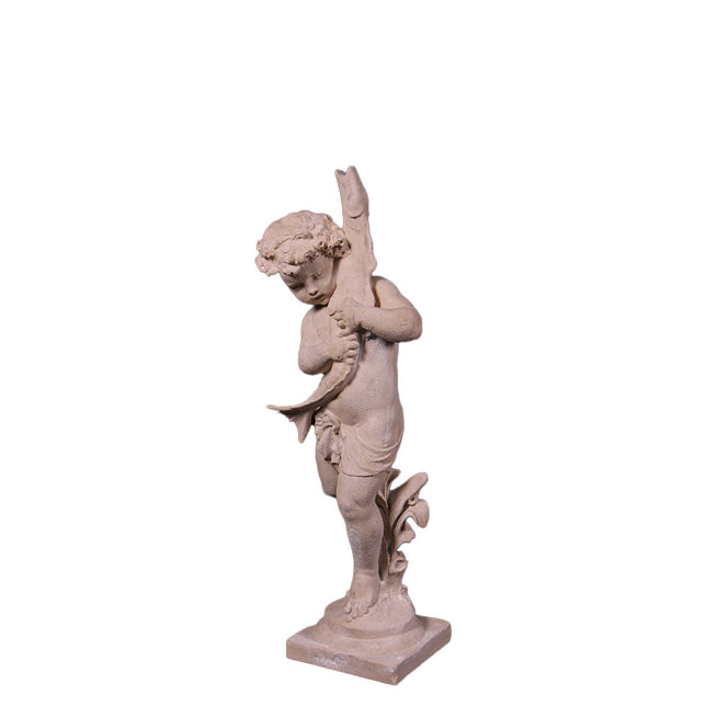 Cupid With Fish Life Size Statue
