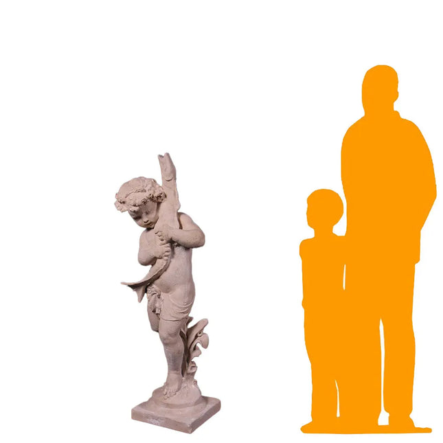 Cupid With Fish Life Size Statue LM Treasures - H