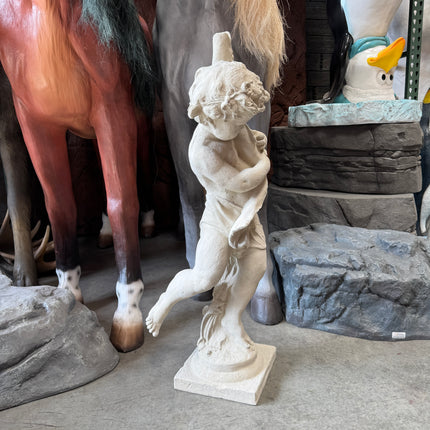 Cupid With Fish Life Size Statue
