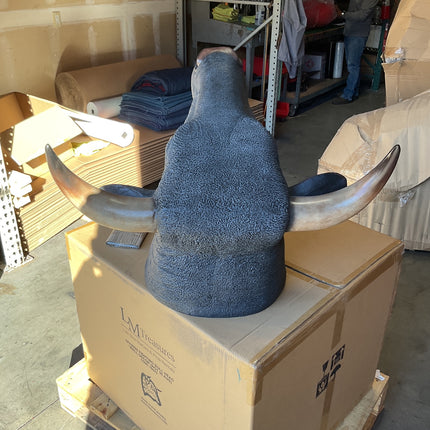 Spanish Fighting Bull Head Life Size Statue