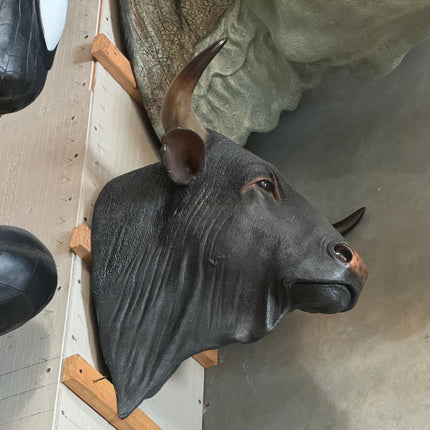 Spanish Fighting Bull Head Life Size Statue
