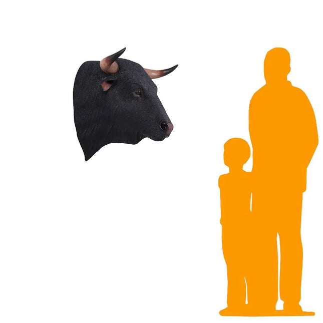 Spanish Fighting Bull Head Life Size Statue LM Treasures - H