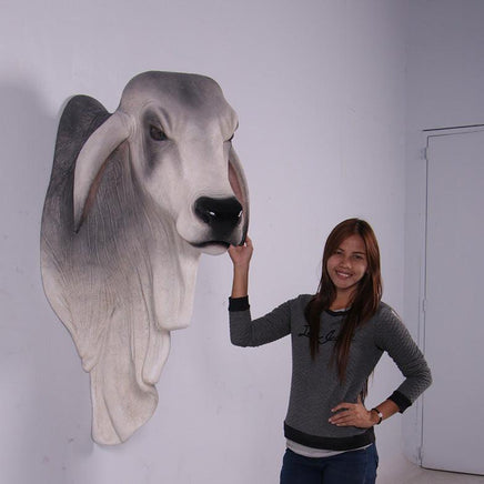 Brahman Bull Head Life Size Statue - LM Treasures 