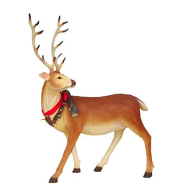 Standing Long Horn Reindeer Life Size Statue - LM Treasures 