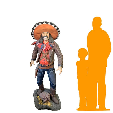 Cowboy With Sombrero Life Size Statue - LM Treasures 