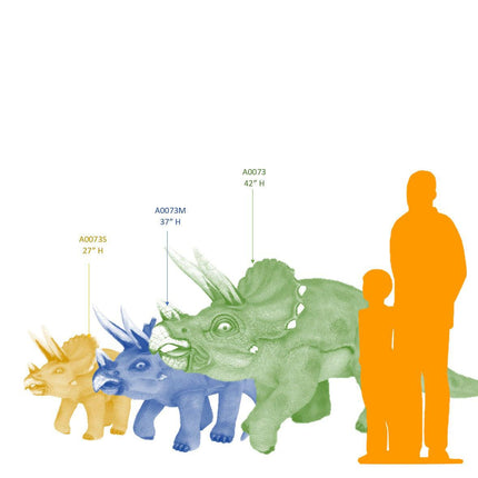 Large Walking Triceratops Dinosaur Statue - LM Treasures 