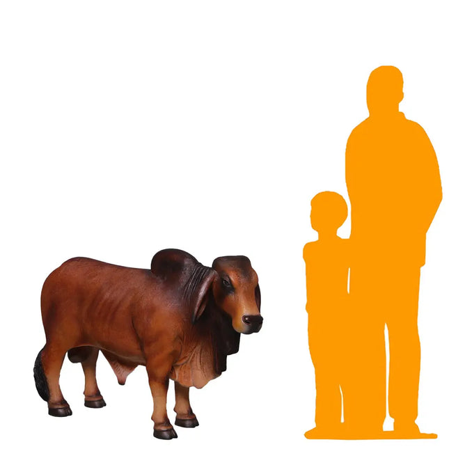 Brown Young Brahman Bull Statue LM Treasures - H