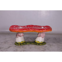 Large Red Double Mushroom Stool Over Sized Statue - LM Treasures 