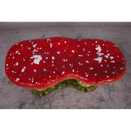 Large Red Double Mushroom Stool Over Sized Statue - LM Treasures 