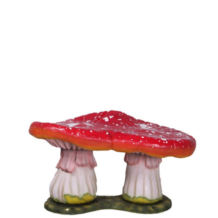 Red Double Mushroom Stool Over Sized Statue - LM Treasures 