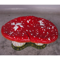 Red Double Mushroom Stool Over Sized Statue - LM Treasures 