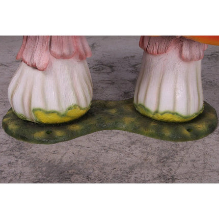 Red Double Mushroom Stool Over Sized Statue LM Treasures - H