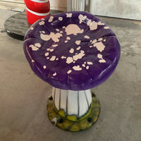 Purple Single Mushroom Stool Over Sized Statue - LM Treasures 