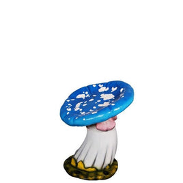 Blue Single Mushroom Stool Over Sized Statue - LM Treasures 