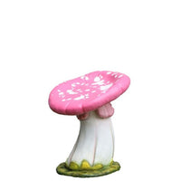 Pink Single Mushroom Stool Over Sized Statue - LM Treasures 
