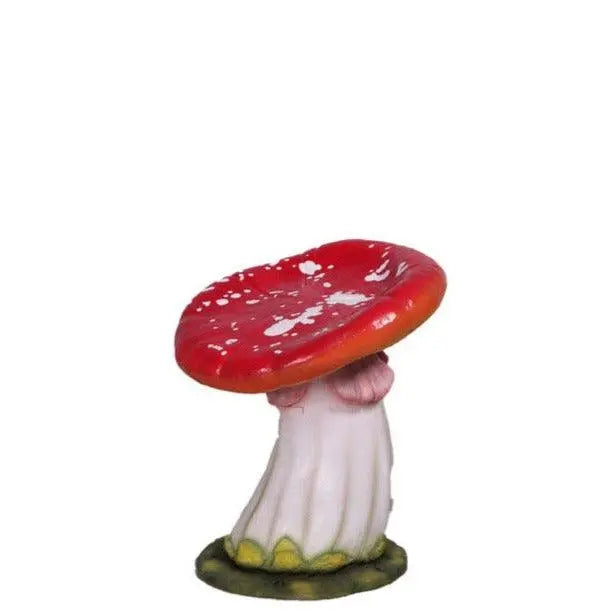 Red Single Mushroom Stool Over Sized Statue LM Treasures - H