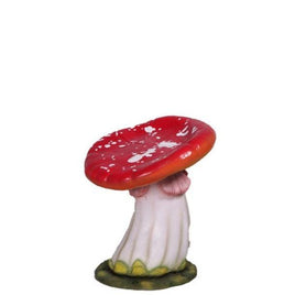 Red Single Mushroom Stool Over Sized Statue - LM Treasures 