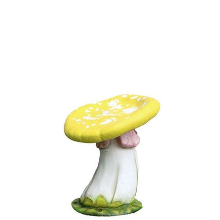 Yellow Single Mushroom Stool Over Sized Statue - LM Treasures 