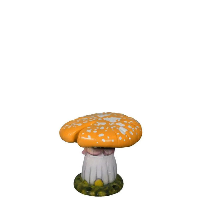 Orange Single Split Mushroom Stool Over Sized Statue - LM Treasures 
