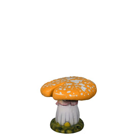Orange Single Split Mushroom Stool Over Sized Statue