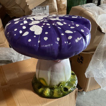 Purple Single Split Mushroom Stool Over Sized Statue