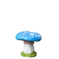 Blue Single Split Mushroom Stool Over Sized Statue - LM Treasures 