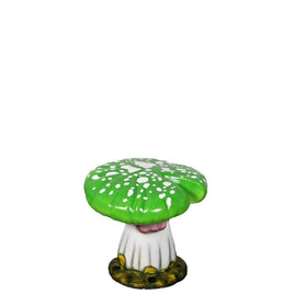 Green Single Split Mushroom Stool Over Sized Statue - LM Treasures 