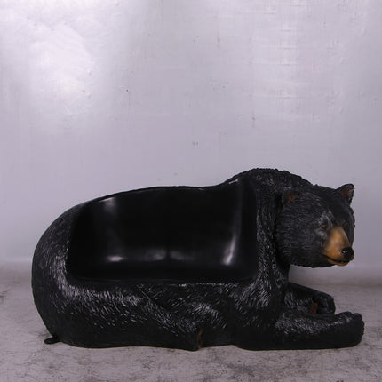 Black Bear Bench Statue
