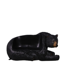 Black Bear Bench Statue