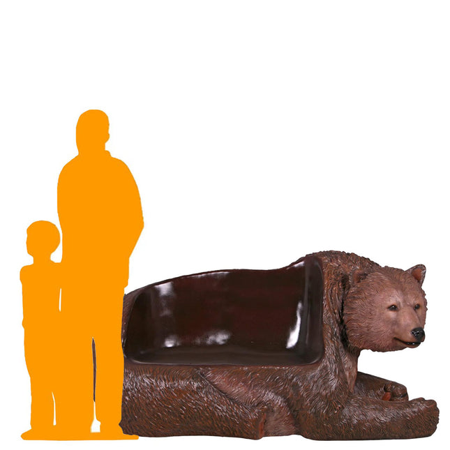 Grizzly Bear Bench Statue - LM Treasures
