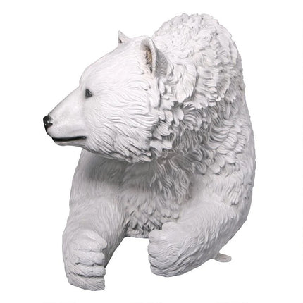 Laying Polar Bear Bench Statue - LM Treasures
