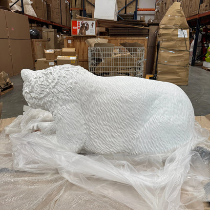 Laying Polar Bear Bench Statue LM Treasures - H