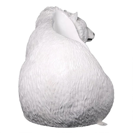 Laying Polar Bear Bench Statue - LM Treasures