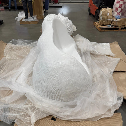 Laying Polar Bear Bench Statue LM Treasures - H