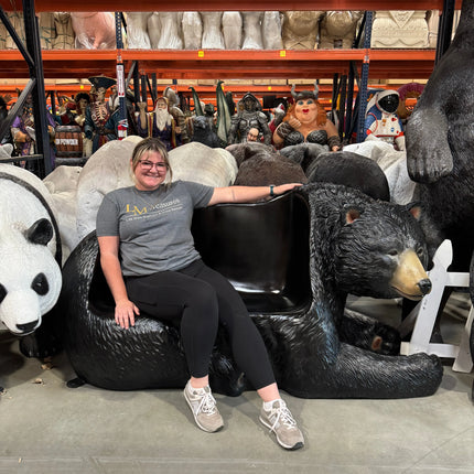 Black Bear Bench Statue LM Treasures - H