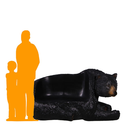 Black Bear Bench Statue