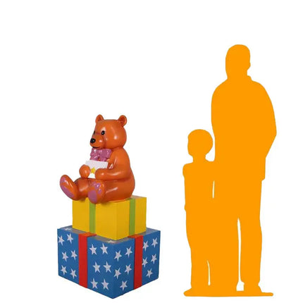Presents with Bear Life Size Statue LM Treasures - H