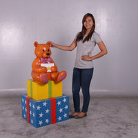 Presents with Bear Life Size Statue - LM Treasures 