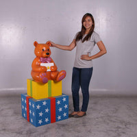 Presents with Bear Life Size Statue - LM Treasures 