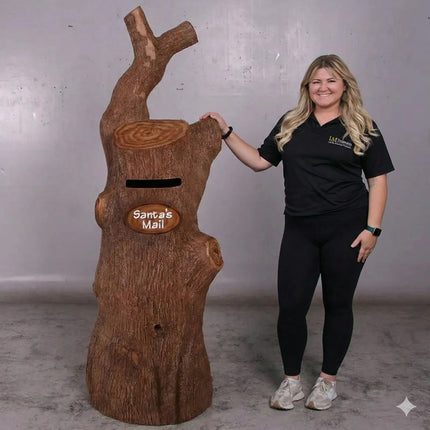 Tree Trunk Stump Santa's Mailbox Statue LM Treasures - H