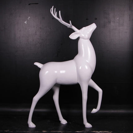 White Royal Stag Deer No Base Life Size Statue - LM Treasures 