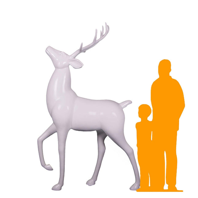 White Royal Stag Deer No Base Life Size Statue - LM Treasures 