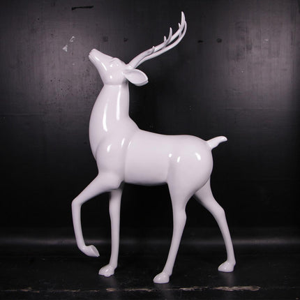White Royal Stag Deer No Base Life Size Statue - LM Treasures 
